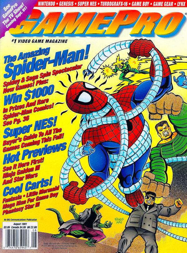 GamePro 025 (Aug 1991) The Amazing Spider Man cover